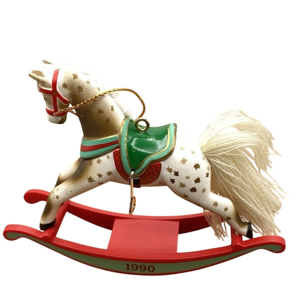Hallmark 1990 Keepsake Christmas Ornament ROCKING HORSE  # 10 Vintage